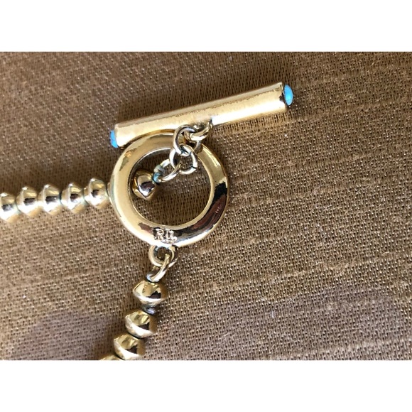 Ralph Lauren Turquoise and Gold Toned Necklace - Picture 7 of 10